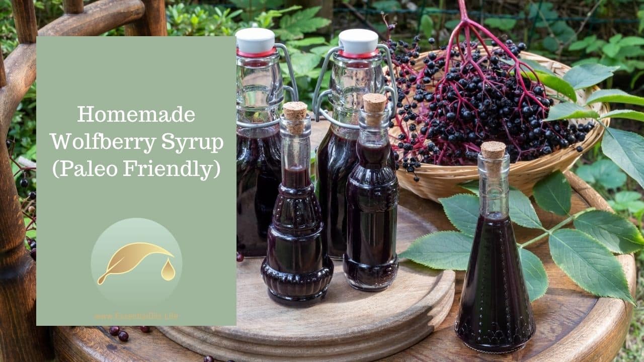 Homemade wolfberry and elderberry syrup